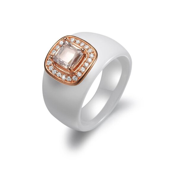 Siba Ring - Exquisite Sterling Silver and Ceramic Ring - Picture 1 of 4